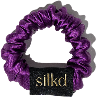 Silkd Elastic de par matase mini mov