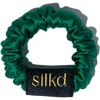 Silkd Elastic de par matase mini verde smarald