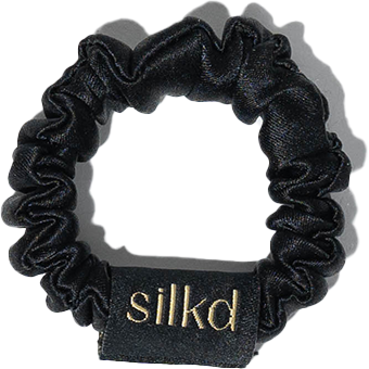 Silkd Elastic de par matase mini negru